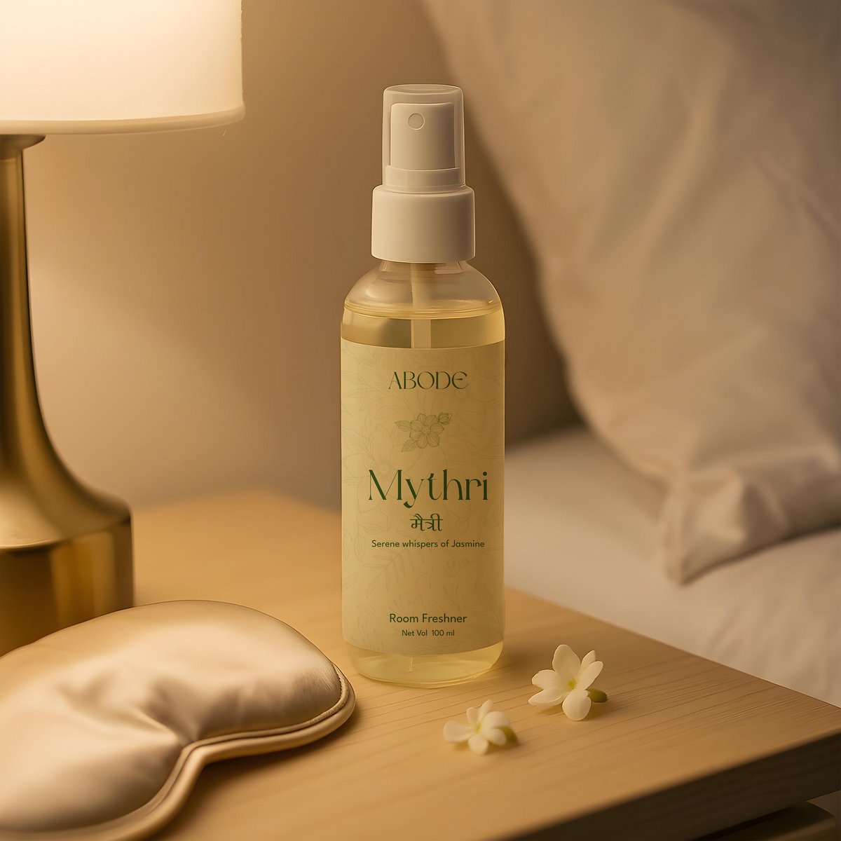 ABODE Mythri Room Freshener | 100ml/3.3 Oz | Serene Whispers of Jasmine