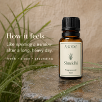 ABODE Shuddhi Fragrance Oil | 15ml | Fresh Green & Woody Blend | Sacred Indian Grass-Inspired Fragrance for Diffusers