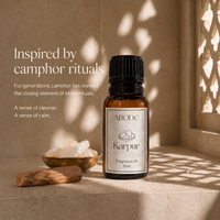 ABODE Karpur Fragrance Oil | 15ml | Camphor & Sandalwood Blend | Aarti-Inspired Fragrance for Diffusers