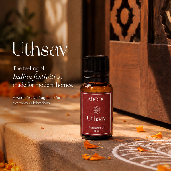 ABODE Uthsav Fragrance Oil | 15ml | Warm Festive Blend | Indian Celebration-Inspired Fragrance for Diffusers