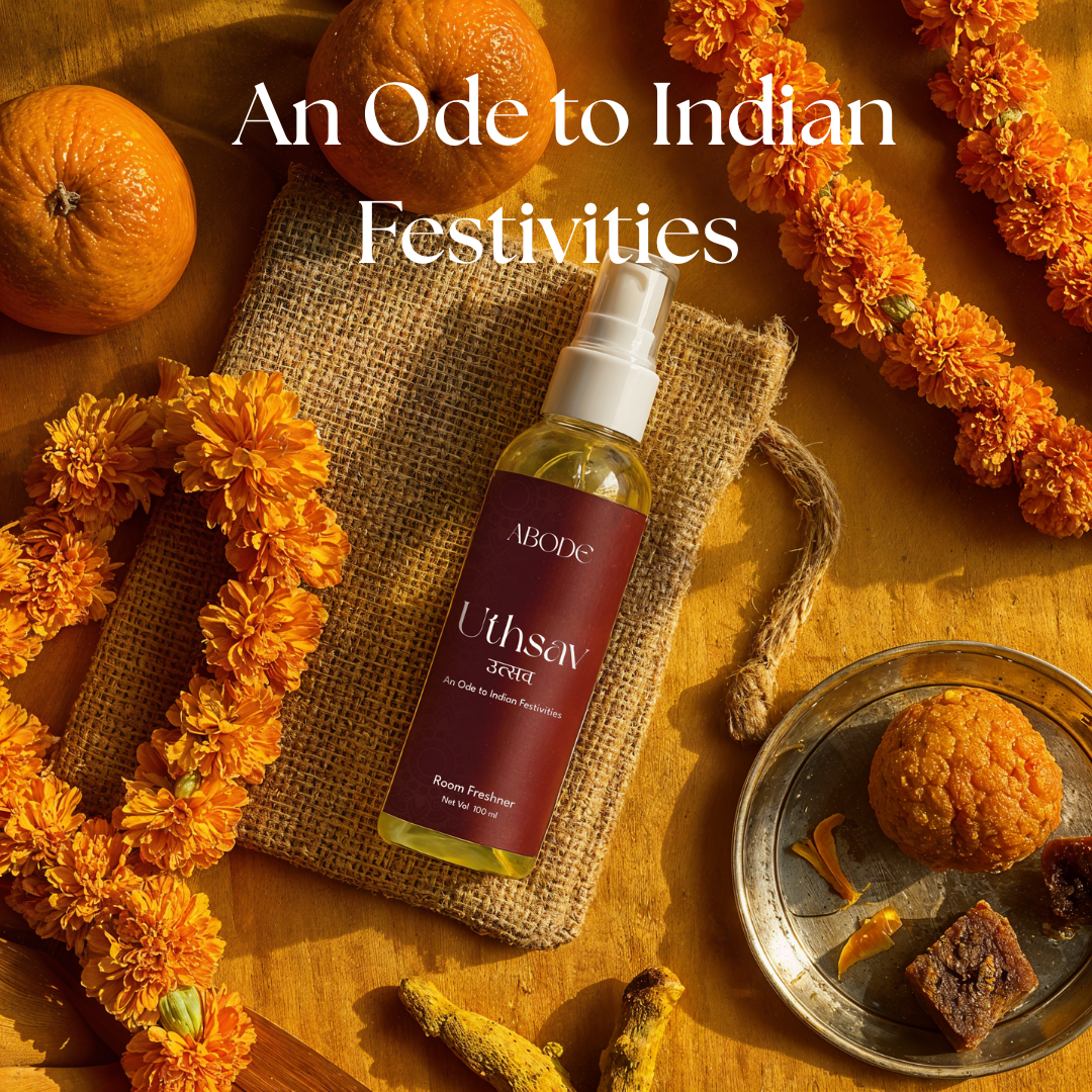 ABODE Uthsav Room Freshener Spray | 100ml/3.3 Oz | Inspired from Indian Festivities