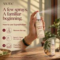 ABODE Suprabhatam Room Freshener Spray | Inspired by Morning Prayers | Floral, Herbal & Woody Fragrance | Gas-Free Spray | 100 ml