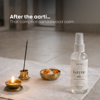ABODE Karpur Room Freshener | 100ml | Camphor & Sandalwood Ritual Spray | Camphor Room Freshener for Home & Pooja | Smoke-Free Alternative to Camphor Cones | 100 ml